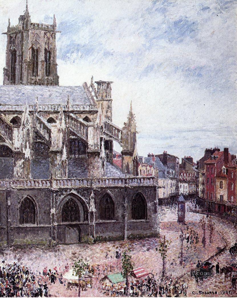 the church of saint jacues dieppe rainy weather 1901 Camille Pissarro Oil Paintings